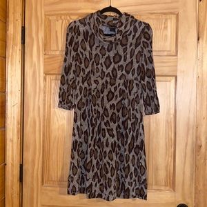 Cowl neck sweater dress